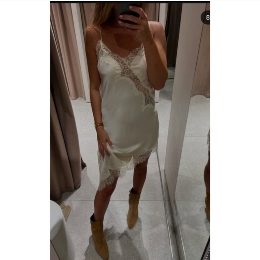 ZARA ASYMMETRIC LACE DRESS Size XS - Picture 12 of 16